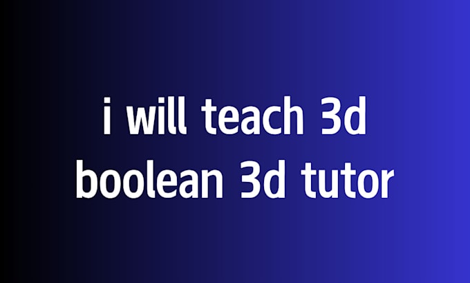 Gig Preview - Teach you 3d boolean in blender