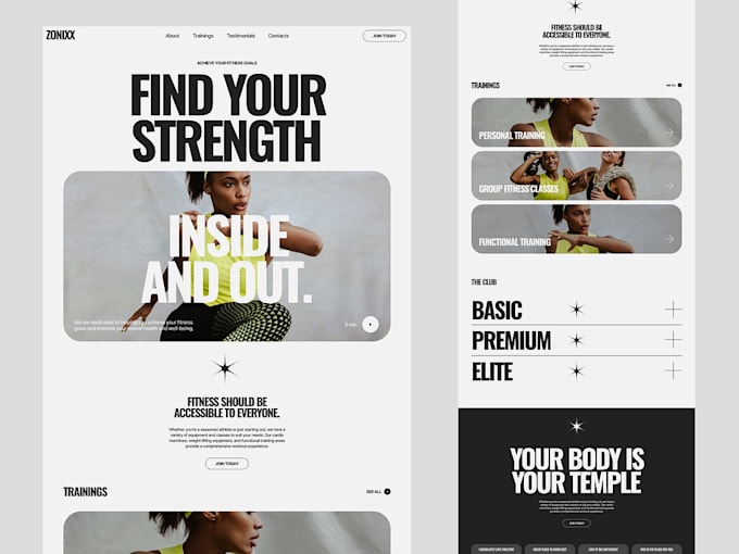 Gig Preview - Design personal fitness trainer workout yoga and health website from wordpress