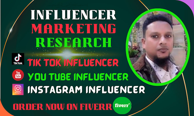 Gig Preview - Do tiktok, youtube, instagram influencer research and marketing