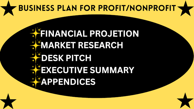 Gig Preview - Prepare business plan for business, nonprofit, 501c3, financial plan, statements