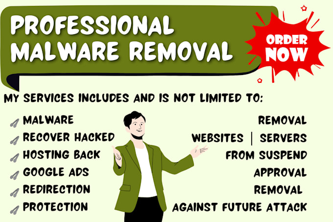 Gig Preview - Clear and erase website malware, wordpress malware, fix, secure hacked website