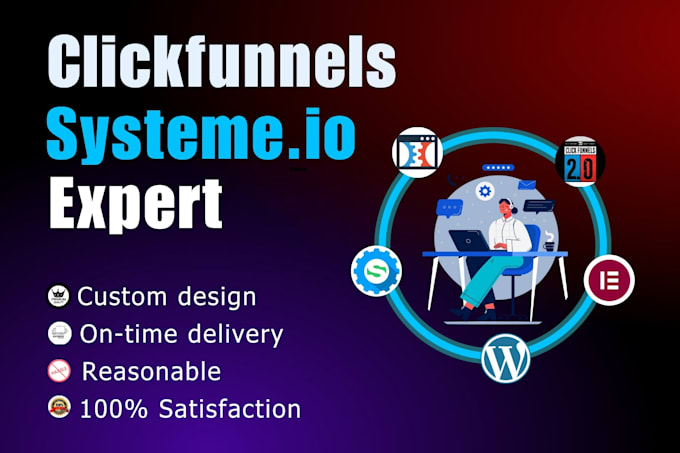 Gig Preview - Build sales funnel in clickfunnels, systeme io landing page