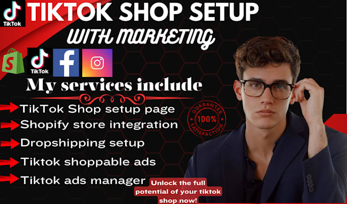 Gig Preview - Fix setup manage tiktok shop tiktok dropshipping tiktok ads