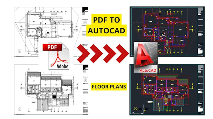 Gig Preview - Redraw PDF plans and hand drawn sketches into autocad