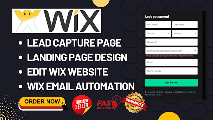 Gig Preview - Wix landing page, lead capture page, one page website, edit wix website,