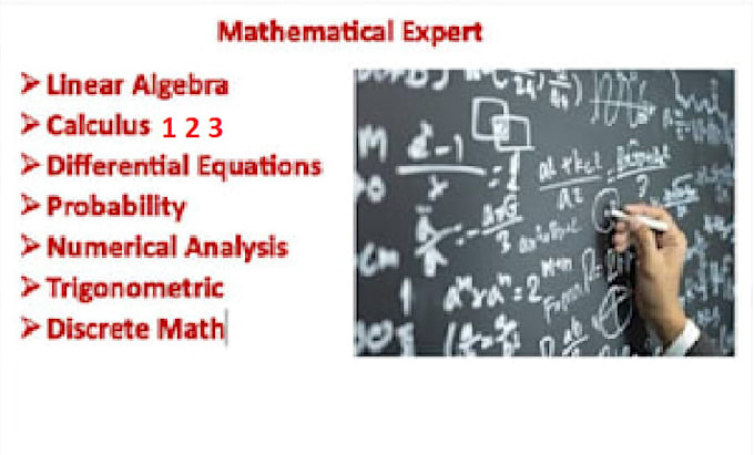 Gig Preview - Tutor linear algebra 1 2, discrete math, differential equation, calculus 1 2 3