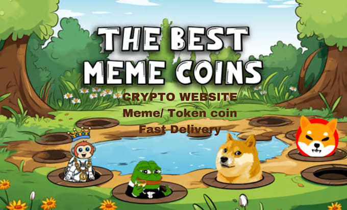 Gig Preview - Meme coin website crypto website landing page meme coin token website pepe