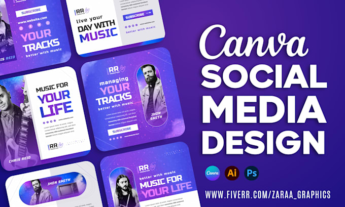 Bestseller - create professional canva social media posts with templates