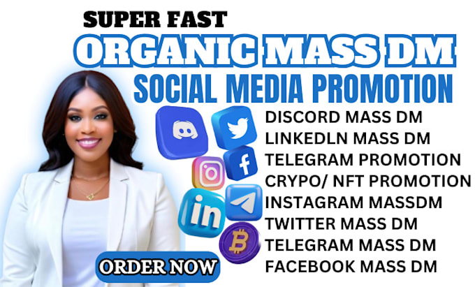 Gig Preview - Organic super fast mass dm marketing for discord, telegram, and instagram growth