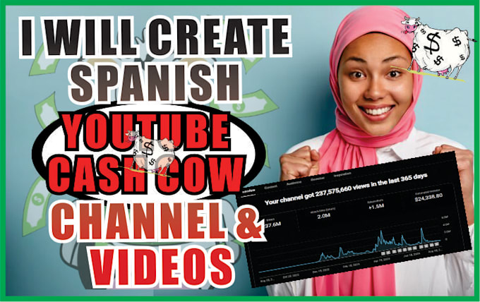 Gig Preview - Create a spanish youtube cash cow channel and cash cow videos