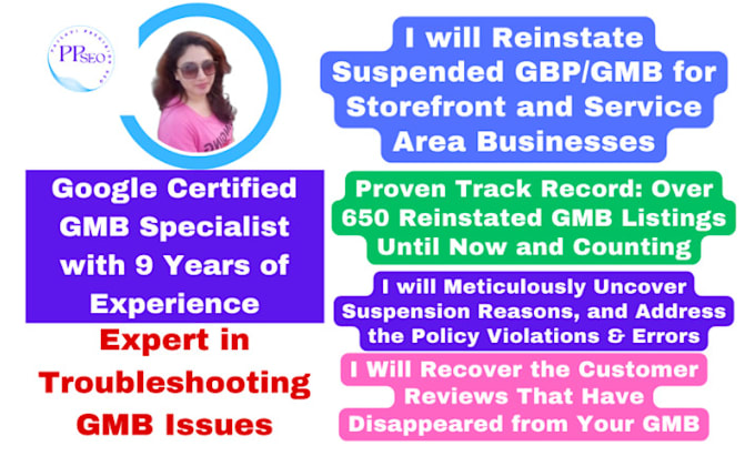 Gig Preview - Reinstate and fix suspended gmb google my business profile and listing