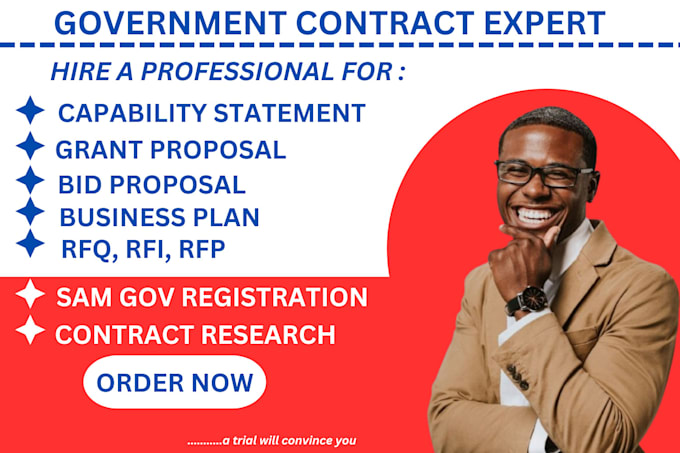 Gig Preview - Write winning government contract, bid proposal, find rfp