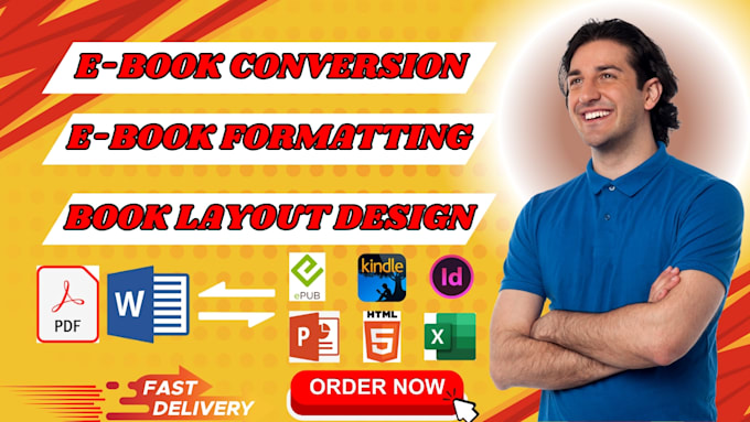 Gig Preview - Convert PDF to epub, mobi, ebook conversion, kdp paperback, layout design