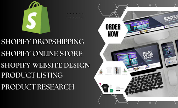 Gig Preview - Design,redesign shopify dropshipping store,product listing and product research