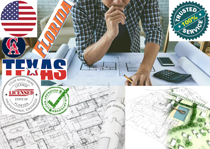 Gig Preview - Be your civil structural engineer drainage plan as a license ca, fl, texas,