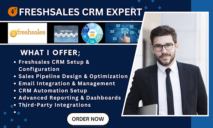 Gig Preview - Customize freshsales CRM, sales and pipeline management, email integration