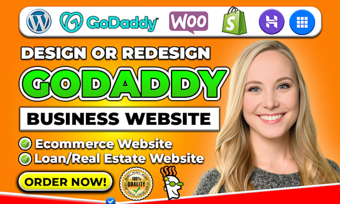 Gig Preview - Build website godaddy website design godaddy redesign godaddy design godaddy web