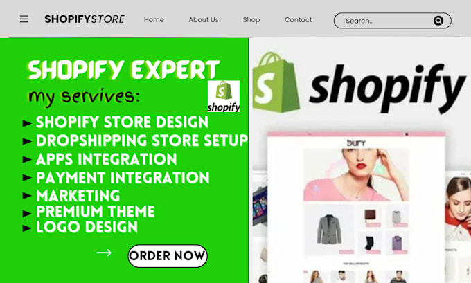 Gig Preview - Create a branded shopify store or design a shopify store