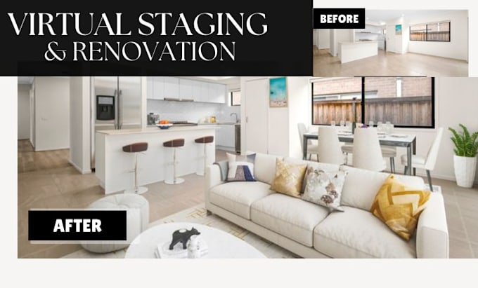 Gig Preview - Do a virtual renovation, virtual staging based on your photo or floor plan