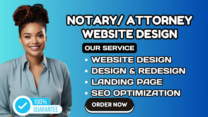 Gig Preview - Design notary website notary landing page lawyer website legal attorney website