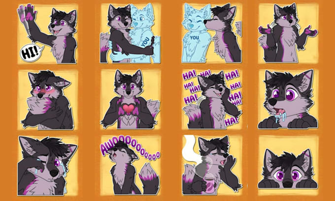 Gig Preview - Draw furry telegram sticker, discord animated crypto sticker, nsfw furry sticker