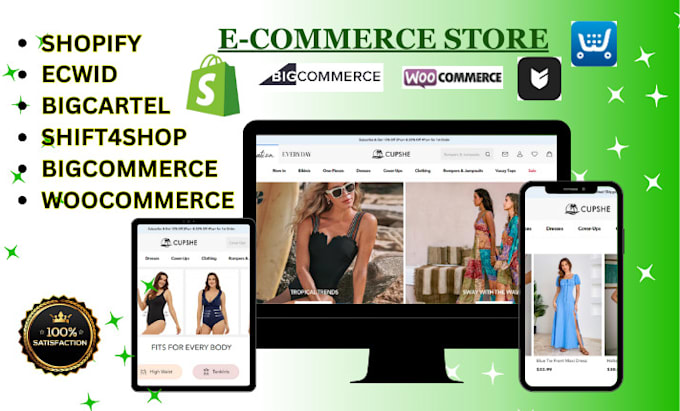 Gig Preview - Create bigcommerce ecwid shift4shop big cartel woocommerce shopify website