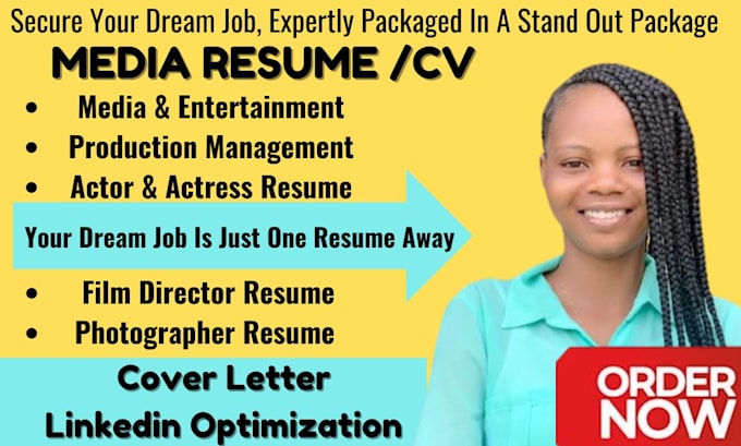 Gig Preview - Write a resume and CV for media, transportation, entertainment and automotive