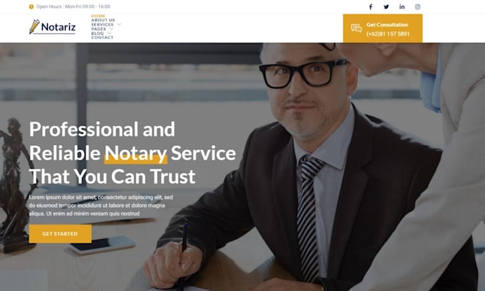 Gig Preview - Design notary website lawyer website attorney website notary landing page