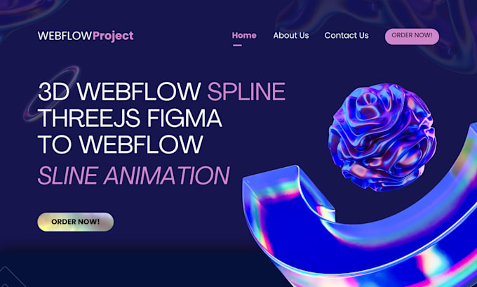 Gig Preview - Create interactive 3d spline animated webflow website threejs figma to webflow