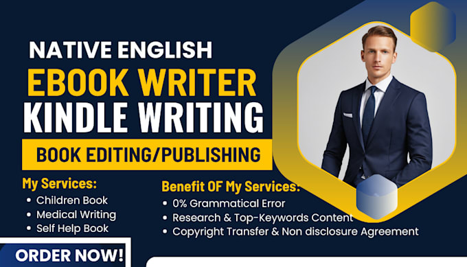 Gig Preview - Write kindle writing, ebook writing, do book formatting, and amazon KDP