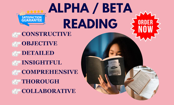 Gig Preview - Beta read critique alpha reader developmental structural edit your manuscripts