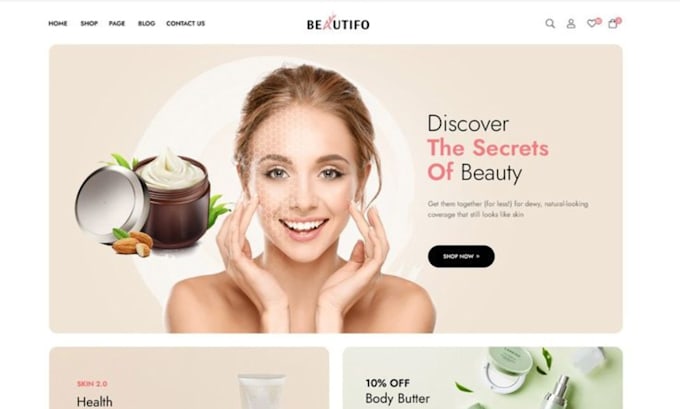 Gig Preview - Design beauty website spa website beauty salon website cosmetic website skincare