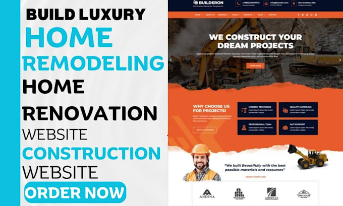 Gig Preview - Design luxury home remodeling and renovation website home construction website