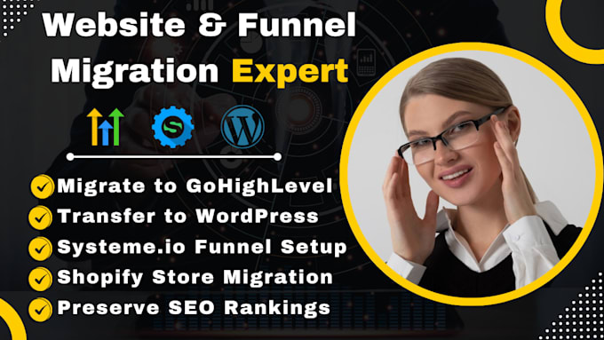 Bestseller - migrate your website and funnel to gohighlevel, wordpress,systeme io and shopify