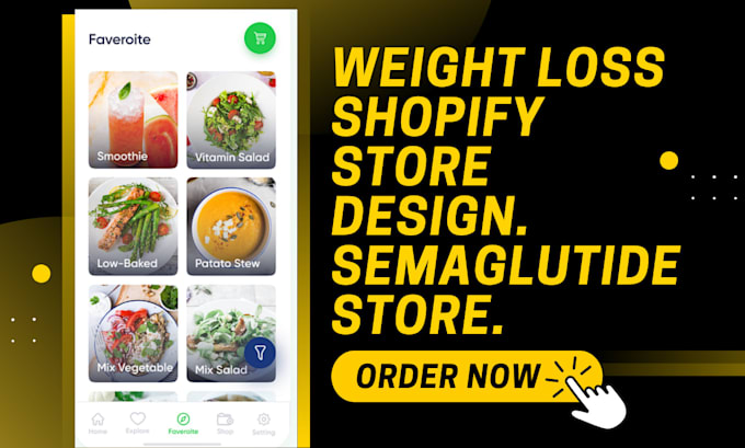 Gig Preview - Build semaglutide shopify store, weight loss store design, medical store