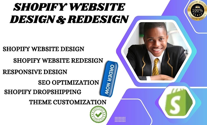 Gig Preview - Do shopify website design shopify store design shopify website redesign