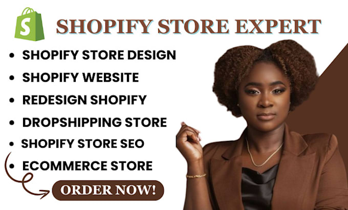 Gig Preview - Design a responsive shopify website create or redesign your dropshipping store