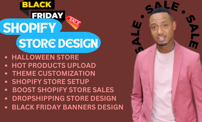 Gig Preview - Do shopify black friday halloween landing page design  black friday store