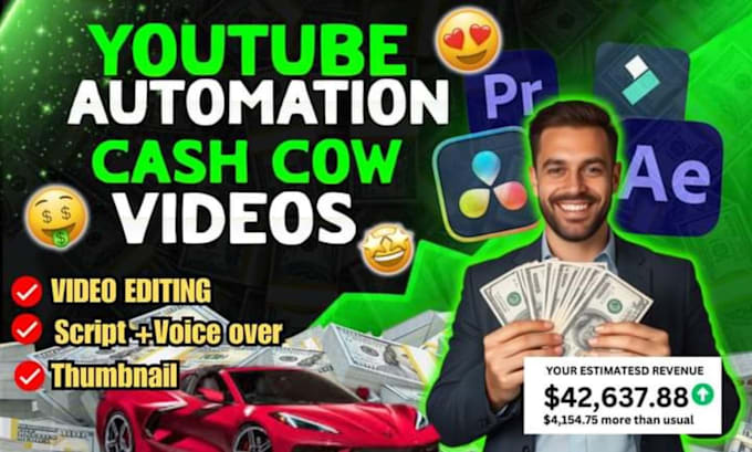 Gig Preview - Create a cash cow channel with faceless video creation and youtube automation