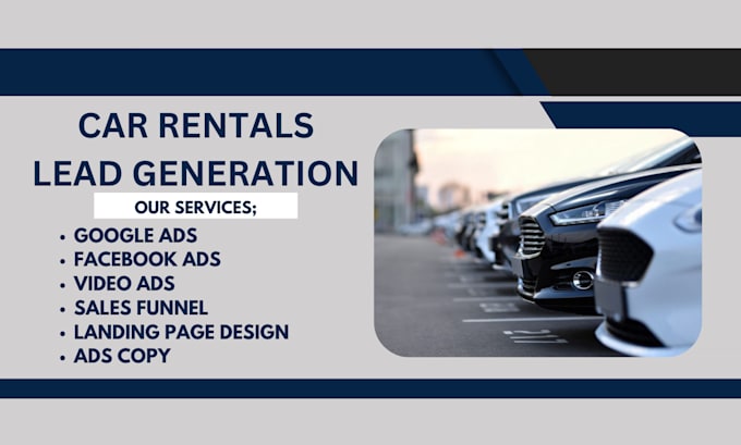 Gig Preview - Car rental leads car rental website car rentals car rent landing page