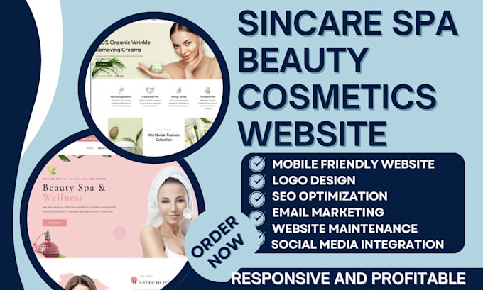 Gig Preview - Design skin care cosmetics beauty salon barber spa makeup semaglutide website