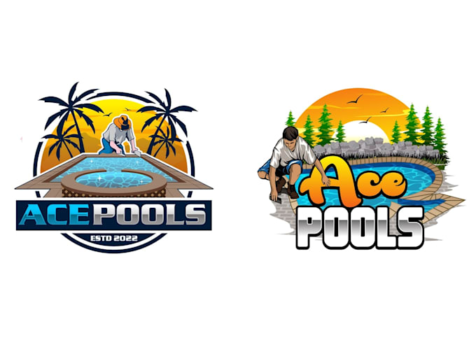 Gig Preview - Design unique swimming pools logo with multiple revisions