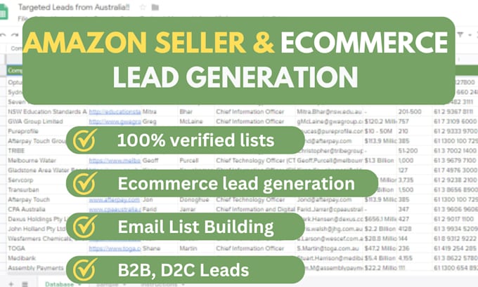 Gig Preview - Provide top notch amazon seller leads and ecommerce store leads