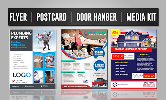 Gig Preview - Design door hanger, flyer, postcard for hvac, roofing, solar, junk removal