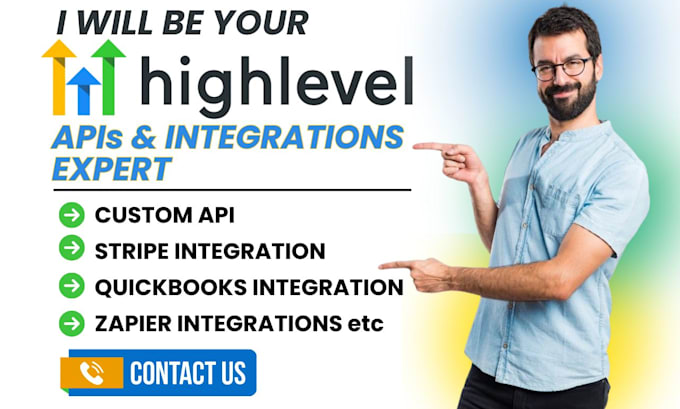 Gig Preview - Do gohighlevel custom api stripe quickbooks integration zapier google analytics