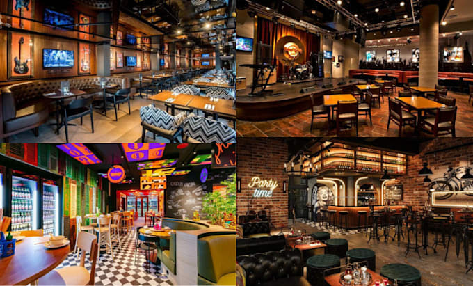 Bestseller - do restaurant interior design, cafe, bar, commercial design with 8k rendering