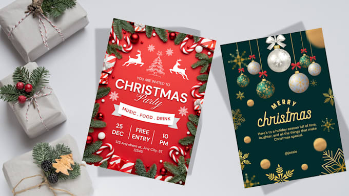 Gig Preview - Design christmas flyer, event flyer, new year flyer, holiday or greeting card