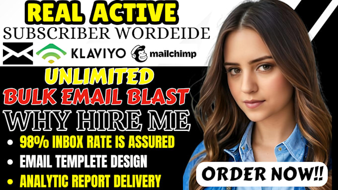 Gig Preview - Send unlimited bulk email blast, email marketing campaign to inbox and sms