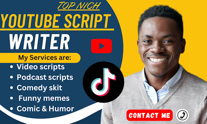 Gig Preview - Be your youtube script writer, videos script, podcast script, short story writer