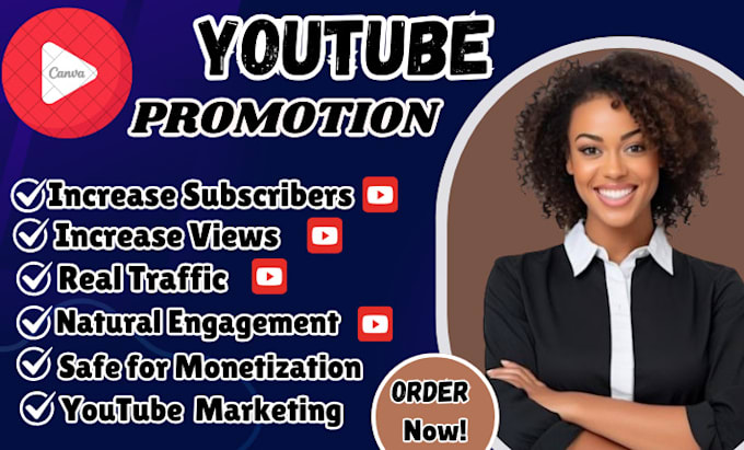 Gig Preview - Do organic you tube channel promotion for complete growth youtube monetization